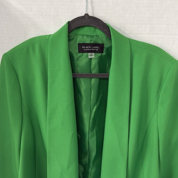 Evan-Picone Black Label Lime Green Open Front 3/4 Sleeve Blazer Workwear Size 18 - Picture 3 of 10